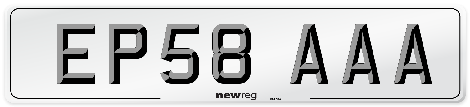 EP58 AAA Number Plate from New Reg